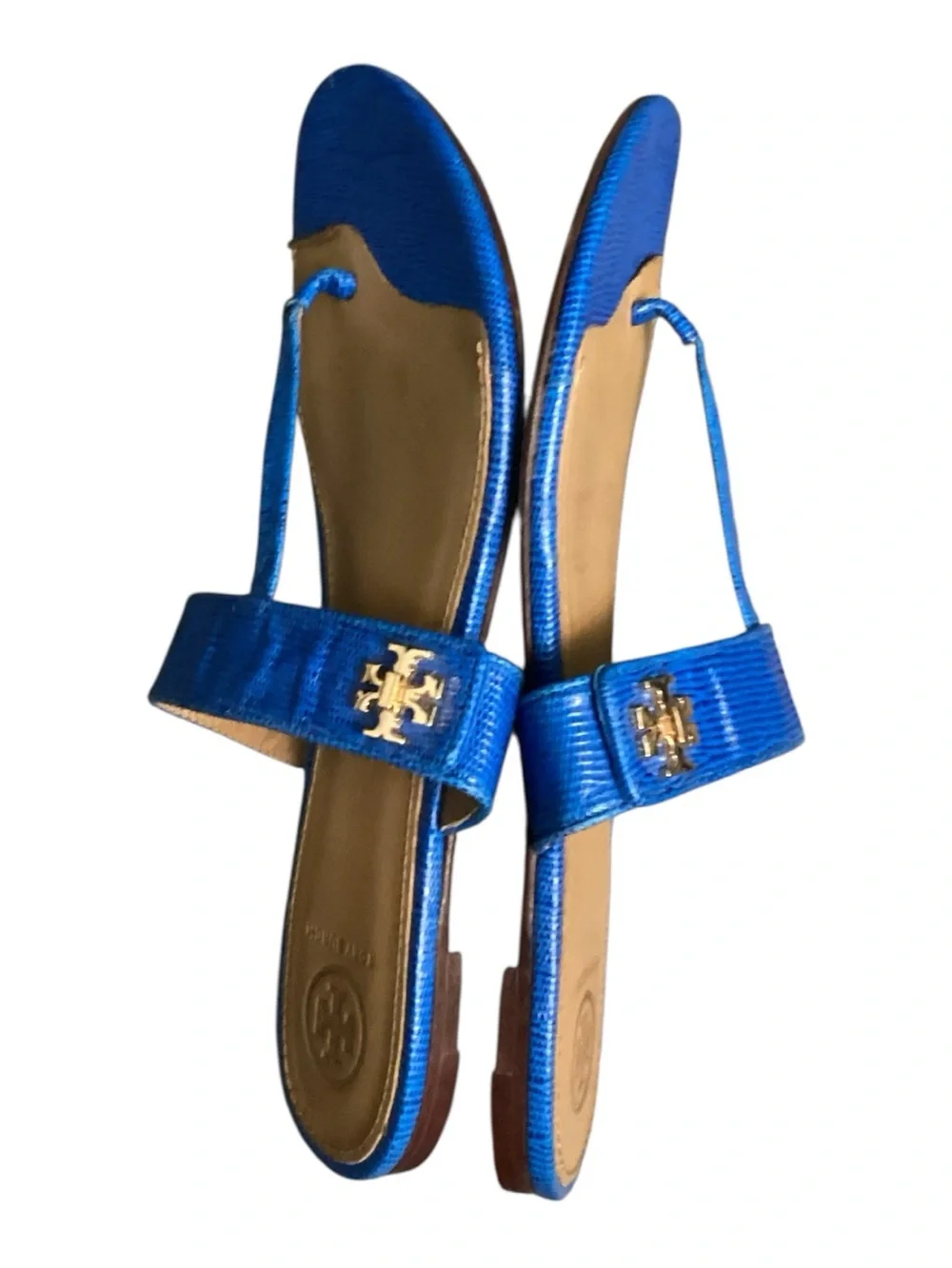 Tory Burch Tropical Blue Leather Kira Thong Sandal